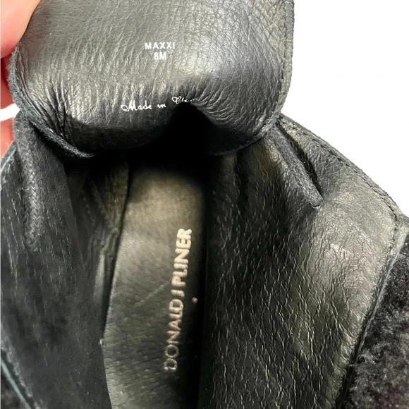 Donald J. Pliner Maxxi Leather Suede Wedge Ankle Boots - Picture 4 of 5